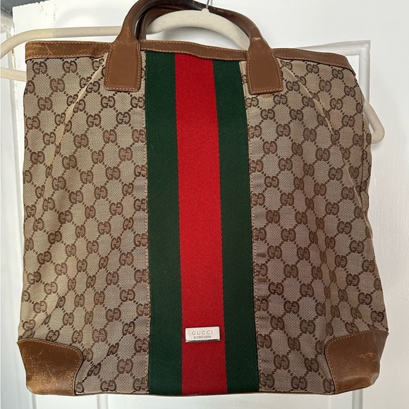 Vintage Gucci, Sherry line handbag/canvas tote. - Picture 3 of 16